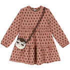 Girls Pink Heart Dress & Bag Set, 3, hi-res